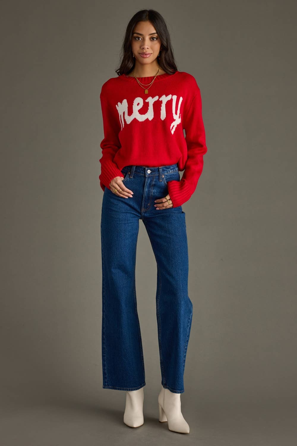 Red & White Merry Sweater
