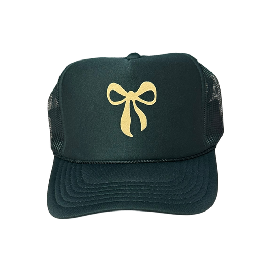 Tan Bow - Black Trucker