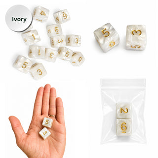 Pearl Dice Mahjong Specialty Dice Gift Ready: Ivory