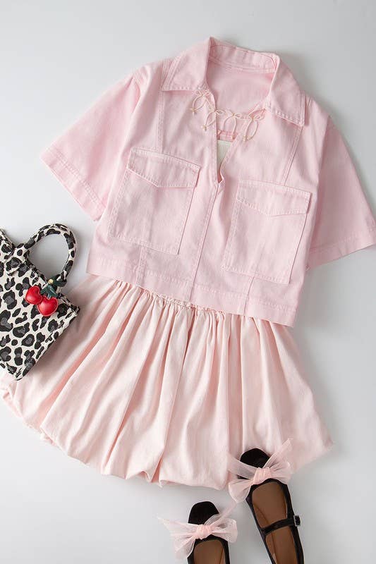 Pastel Collared Camp Shirt: CREAM