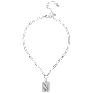 Silver Mahjong Paperclip Necklace