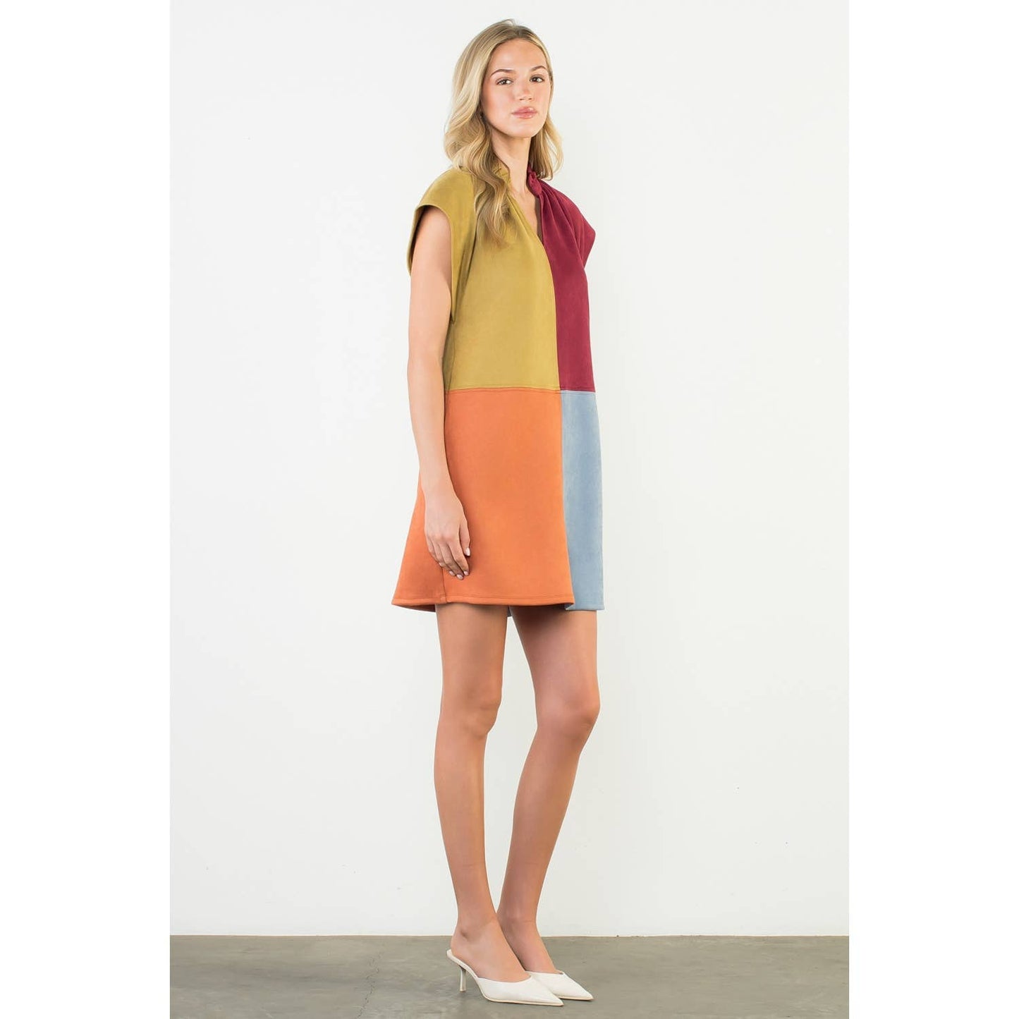 Tara Short Sleeve Color block Dress