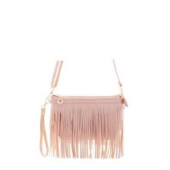 CROSSBODY FRINGE BAG: Fuchsia