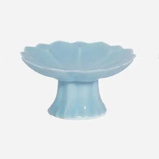 Scalloped Pedestal Dice Dish: Blue