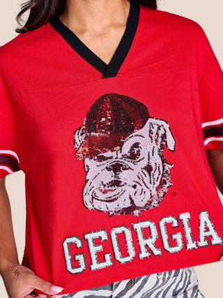 The Blitz Sequin Jersey Tee | Georgia: SM
