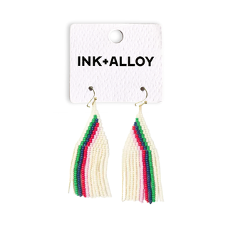 Audrey Small Seed Bead Vertical Stripe Ivory