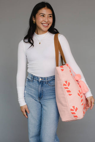 Pink Candy Cane Tote