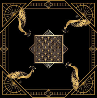 Black Gatsby Peacock Mahjong Mat