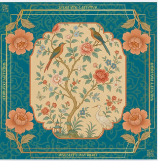 Teal Chinoiserie Mahjong Mat