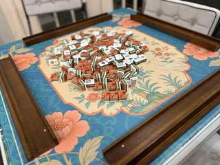 Teal Chinoiserie Mahjong Mat