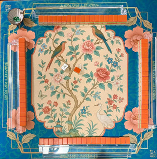 Teal Chinoiserie Mahjong Mat