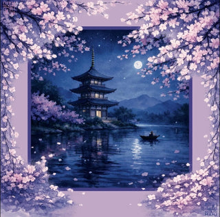 Moonlight Pagoda Mahjong Mat