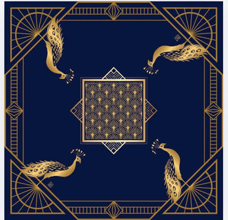 NAVY Art Deco Peacock Mahjong Mat
