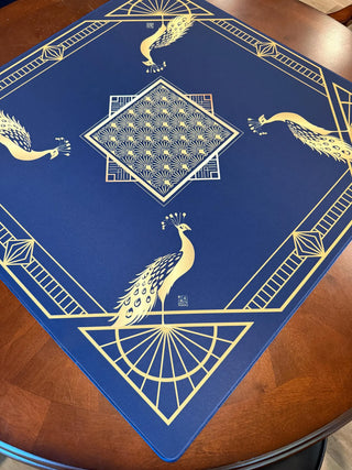 NAVY Art Deco Peacock Mahjong Mat